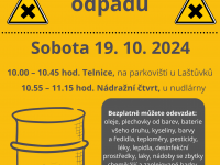 Mobilní sběr nebezpečného odpadu - 19. října 2024