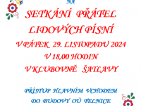 Setkání přátel lidových písní - 29. listopadu 2024